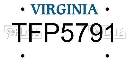 TFP5791 Virginia License Plate