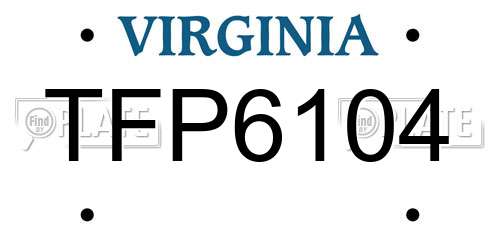 TFP6104 Virginia License Plate