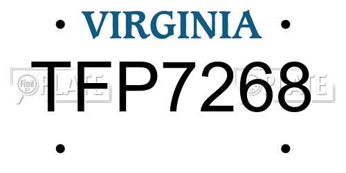 TFP7268 Virginia License Plate