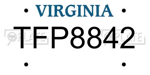 TFP8842 Virginia License Plate