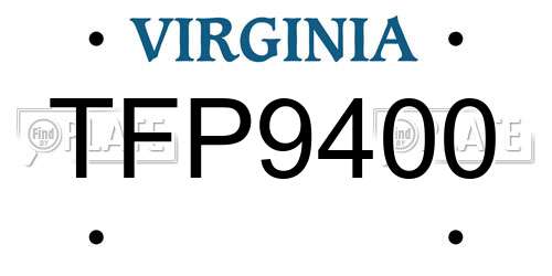 TFP9400 Virginia License Plate
