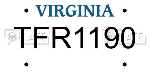 TFR1190 Virginia License Plate