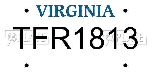 TFR1813 Virginia License Plate