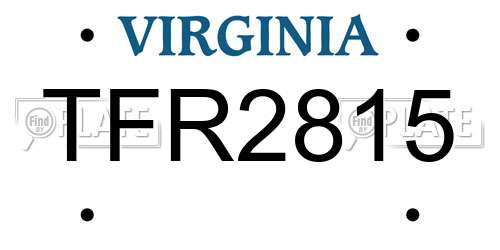 TFR2815 Virginia License Plate