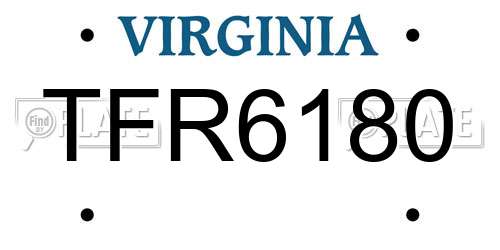 TFR6180 Virginia License Plate