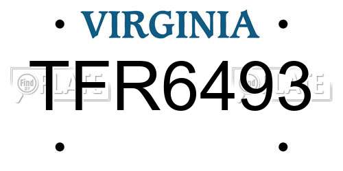 TFR6493 Virginia License Plate