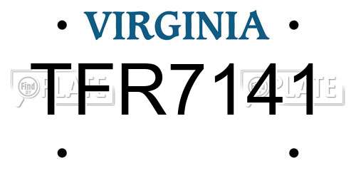 TFR7141 Virginia License Plate