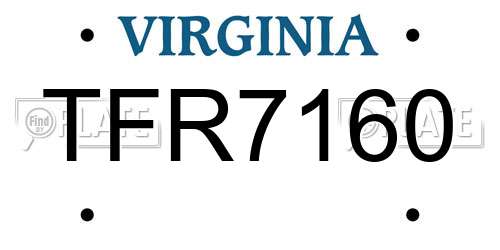 TFR7160 Virginia License Plate
