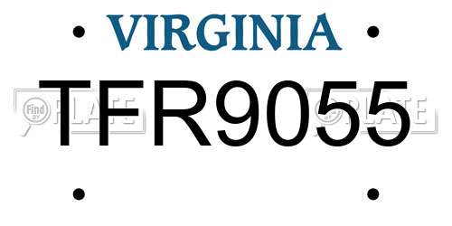 TFR9055 Virginia License Plate