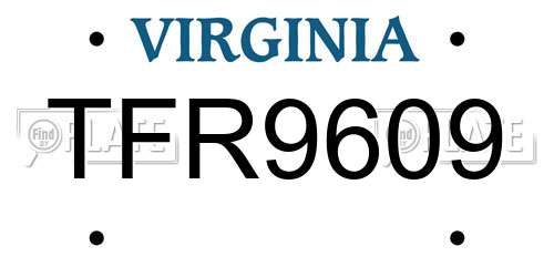 TFR9609 Virginia License Plate
