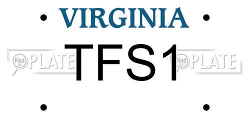 TFS1 Virginia License Plate