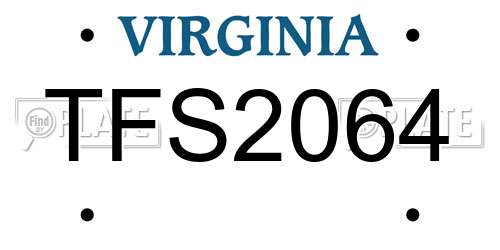 TFS2064 Virginia License Plate