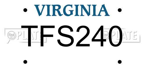 TFS240 Virginia License Plate