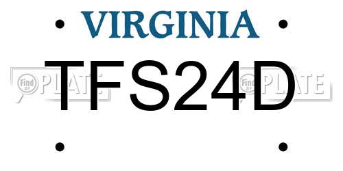 TFS24D Virginia License Plate