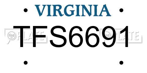 TFS6691 Virginia License Plate
