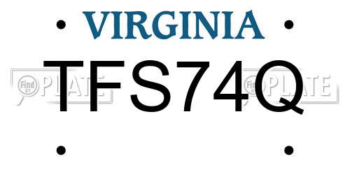 TFS74Q Virginia License Plate