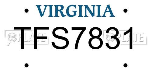 TFS7831 Virginia License Plate