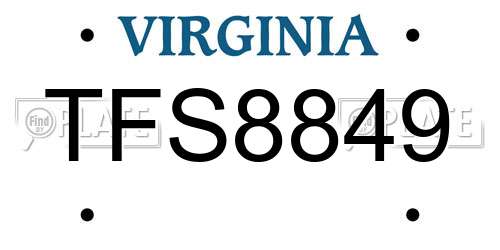 TFS8849 Virginia License Plate