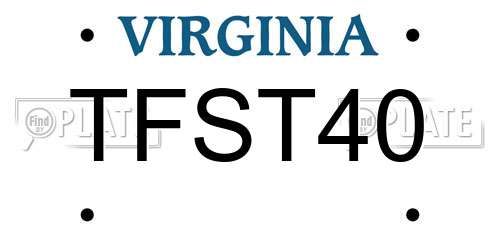 TFST40 Virginia License Plate