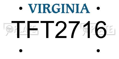 TFT2716 Virginia License Plate