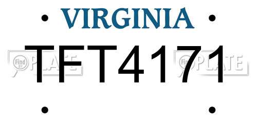TFT4171 Virginia License Plate
