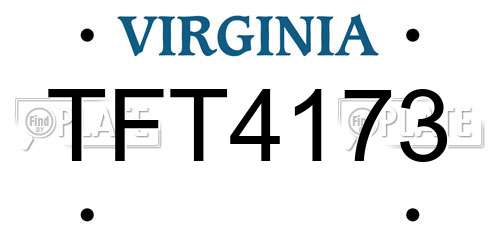 TFT4173 Virginia License Plate