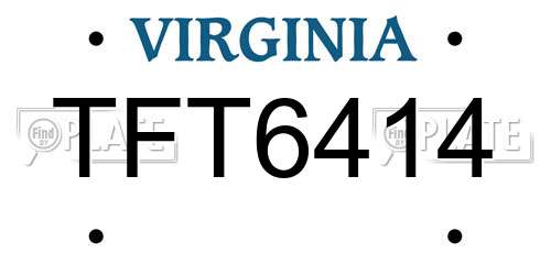 TFT6414 Virginia License Plate
