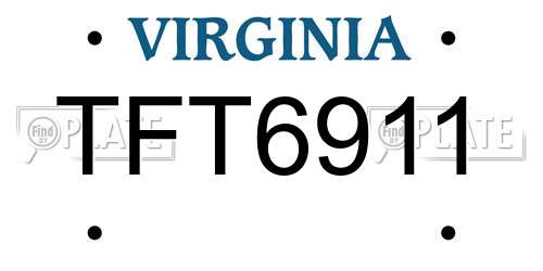 TFT6911 Virginia License Plate