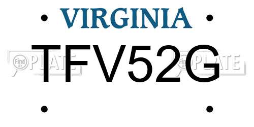TFV52G Virginia License Plate