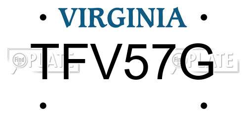 TFV57G Virginia License Plate