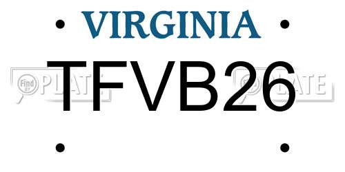 TFVB26 Virginia License Plate