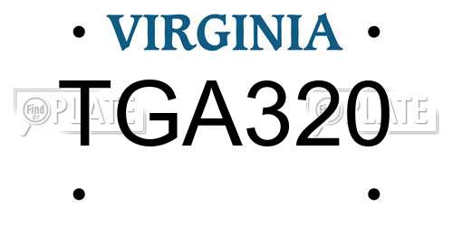 TGA320 Virginia License Plate