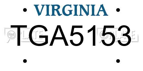 TGA5153 Virginia License Plate