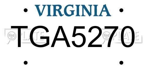 TGA5270 Virginia License Plate