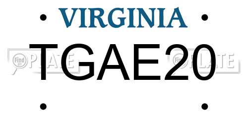 TGAE20 Virginia License Plate