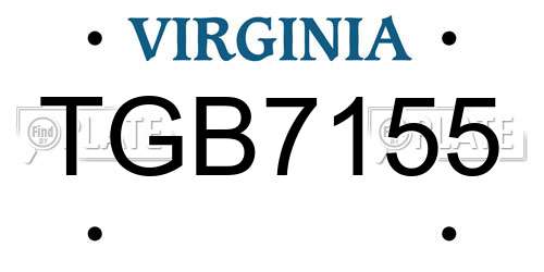 TGB7155 Virginia License Plate