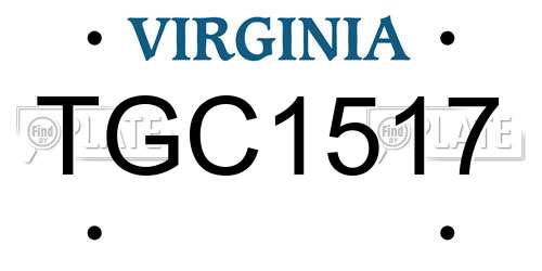 TGC1517 Virginia License Plate