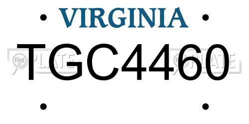 TGC4460 Virginia License Plate