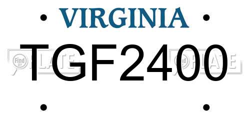 TGF2400 Virginia License Plate
