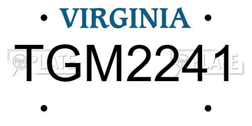 TGM2241 Virginia License Plate