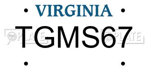 TGMS67 Virginia License Plate