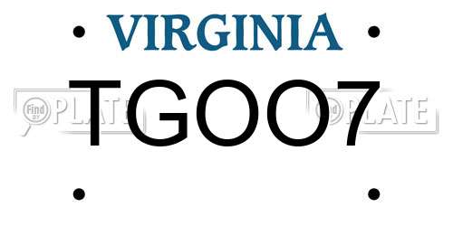 TGOO7 Virginia License Plate