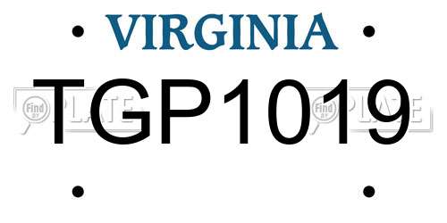 TGP1019 Virginia License Plate