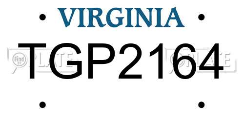 TGP2164 Virginia License Plate