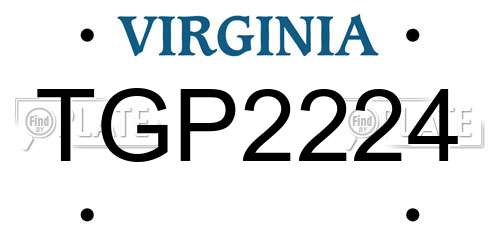 TGP2224 Virginia License Plate