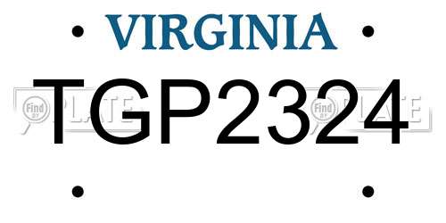 TGP2324 Virginia License Plate
