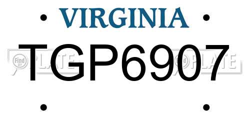 TGP6907 Virginia License Plate