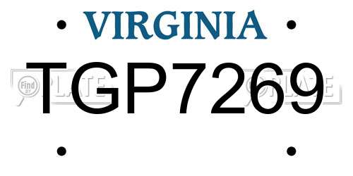 TGP7269 Virginia License Plate
