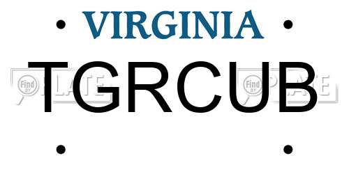 TGRCUB Virginia License Plate