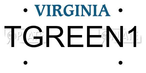 TGREEN1 Virginia License Plate